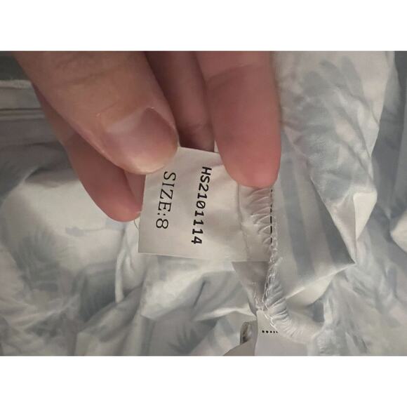 SINDISO KHUMALO Ruffled printed cotton-poplin mini dress Blue White UK 8 US 4 - Picture 7 of 7